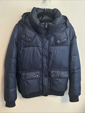 Abercrombie & Fitch Navy Puffer Jacket with Hood